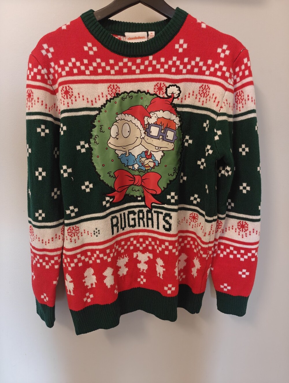 Nickelodeon Rugrats Tommy & Chuckie Ugly Christmas Sweater Size M